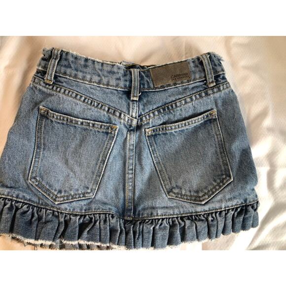 CARMAR girls denim distressed ruffle jean skirt size 24 size 8 - Picture 6 of 6